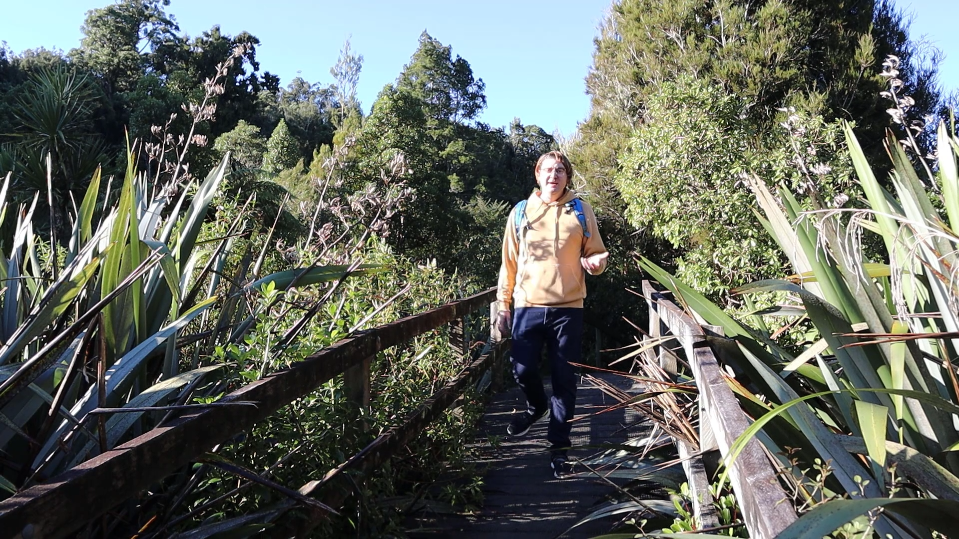 Walking across a bridge while explaining Drupal module development concepts
