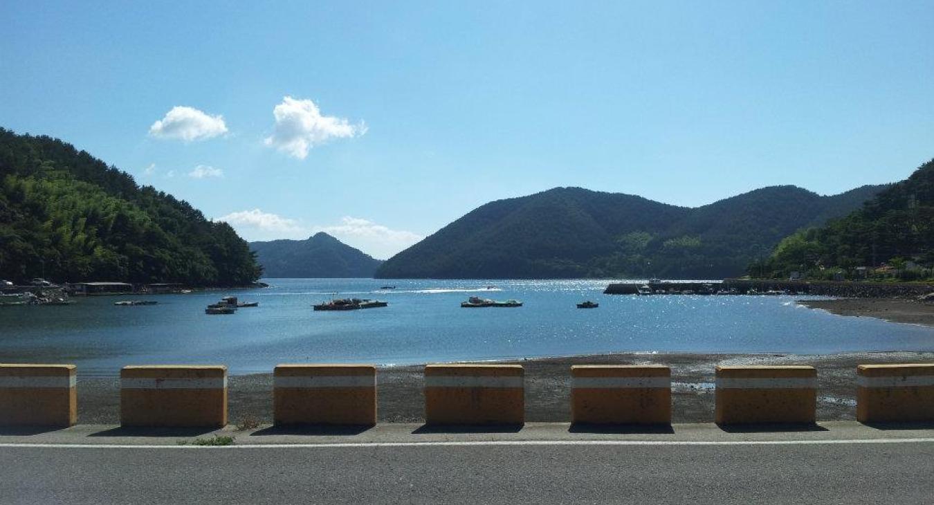 View of ocean from the road