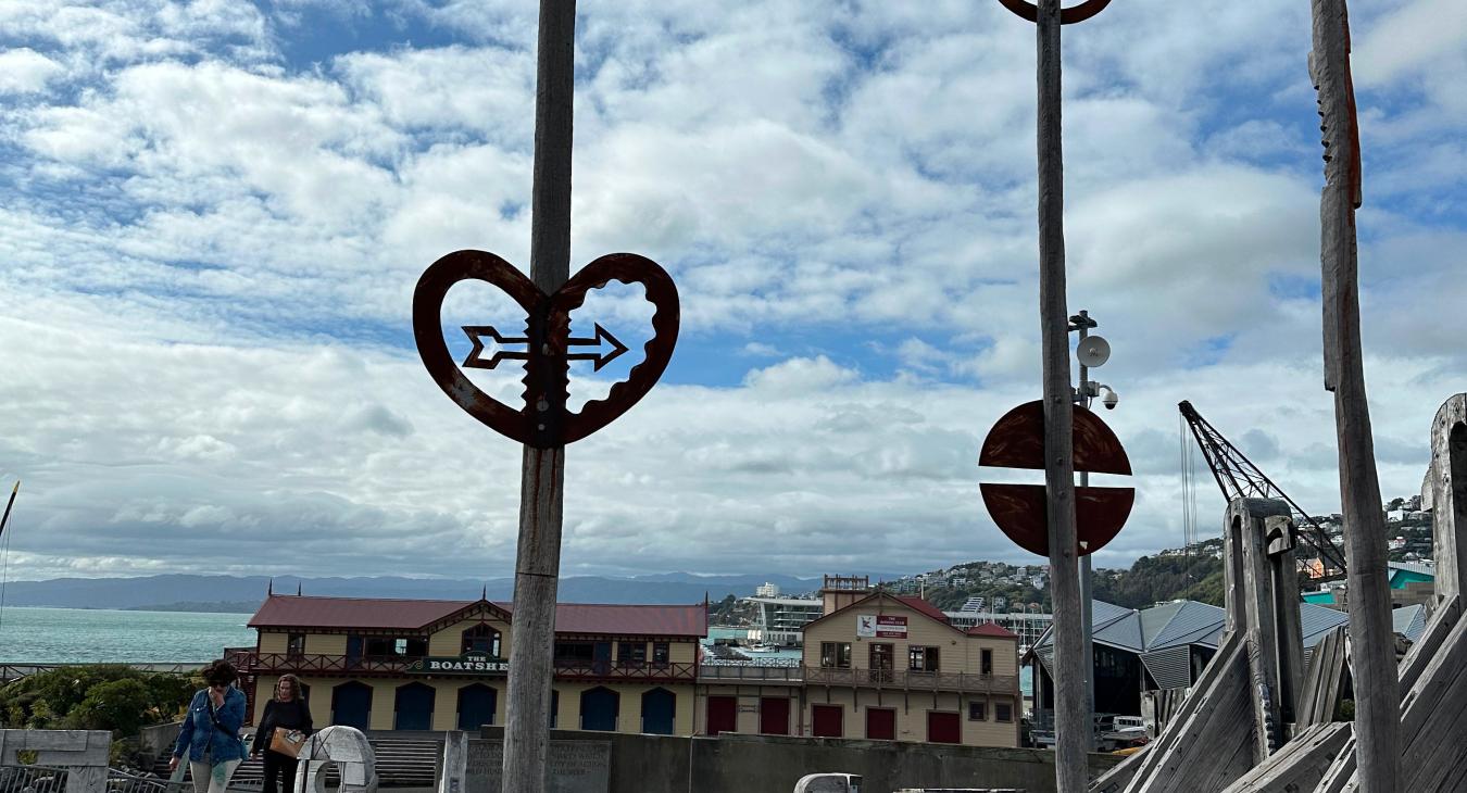 Heart signs with blue sky